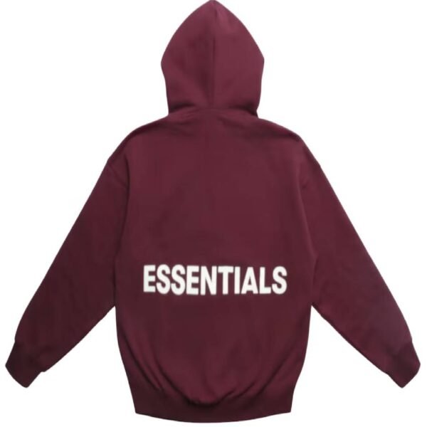 Fear of God Essentials Printed Graphic Pullover Hoodie Burgundy